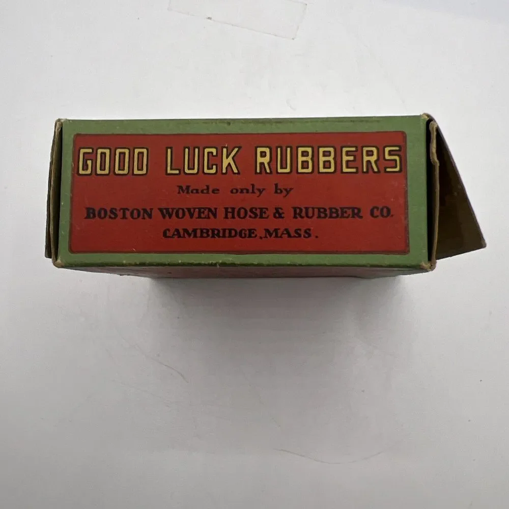 Vintage 1910's Good Luck Jar Rubbers Open‎ Box Only 8 Included